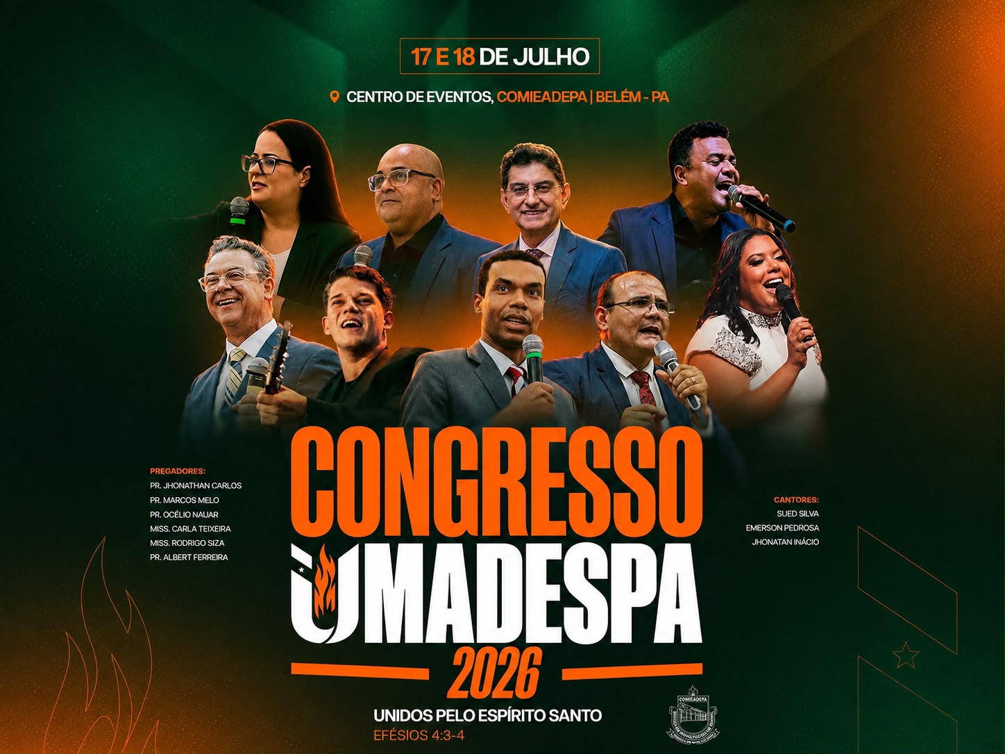 Congresso UMADESPA 2026 reunirá jovens em Belém com o tema "Unidos pelo Espírito Santo"
