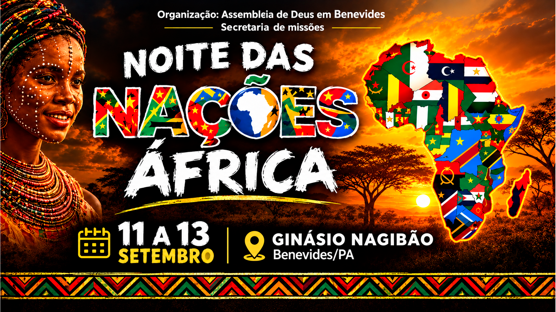 Assembleia de Deus em Benevides realiza 6ª edição da "Noite das Nações" com imersão cultural no continente africano