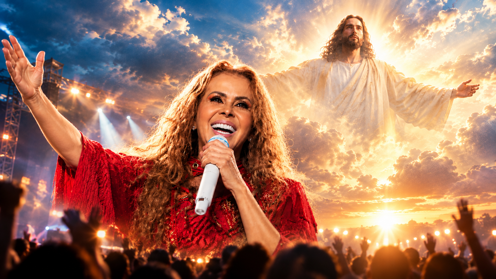 No palco, Joelma emociona público ao relatar sonho com fuga de cristãos e a volta de Jesus: "Começou"